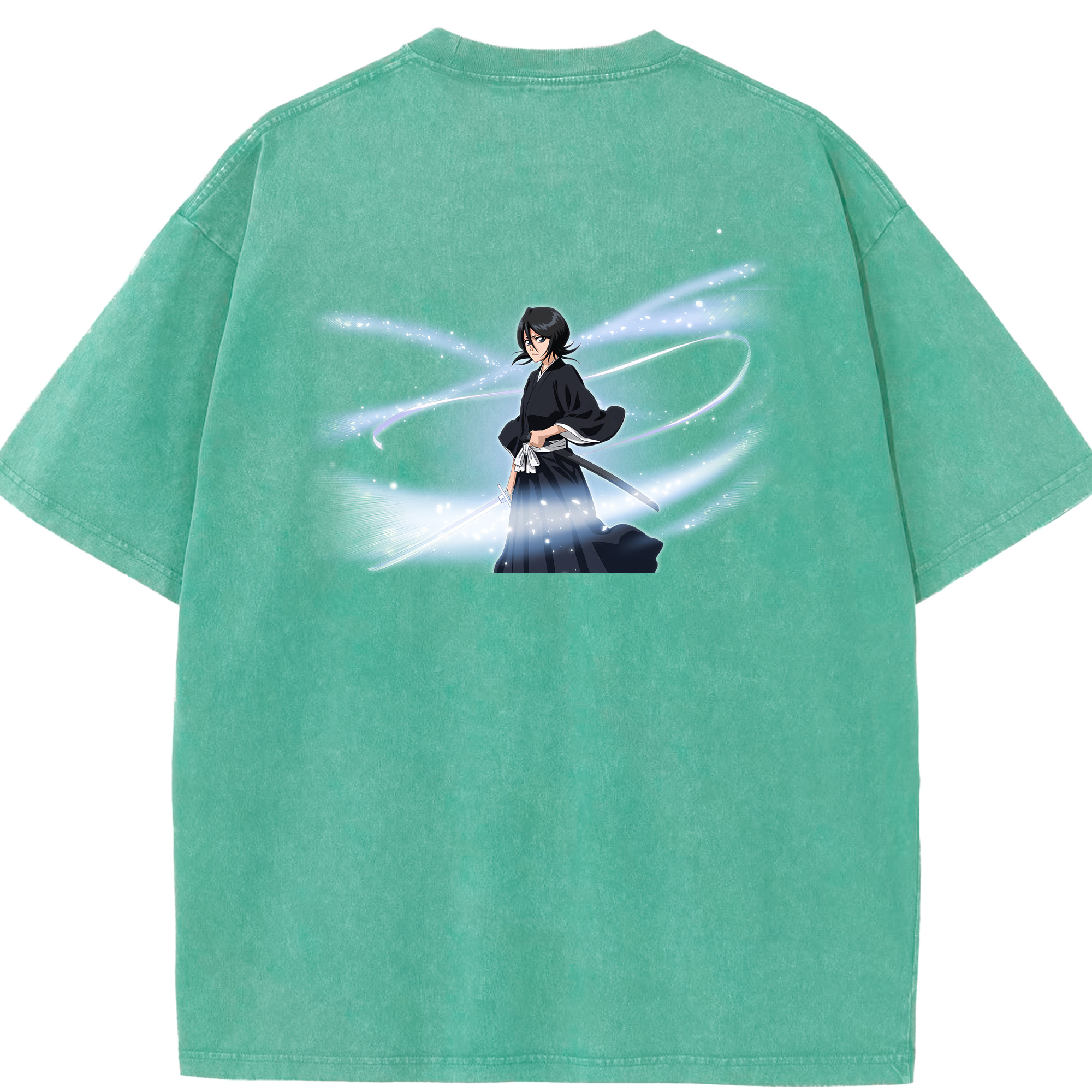 （画像用） ブリーチ 朽木ルキア BLEACH Kuchiki Rukia 綿100% ヴィンテージ風 半袖Tシャツ（背面プリント）